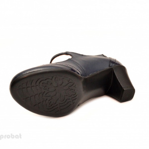 Pantofi dama eleganti din piele naturala bleumarin cu toc de 5 cm