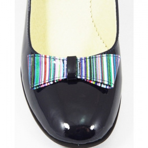 Pantofi dama eleganti din piele naturala bleumarin lacuiti
