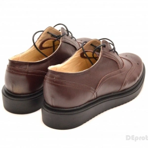 Pantofi dama maro casual-eleganti din piele naturala Oxford Brown