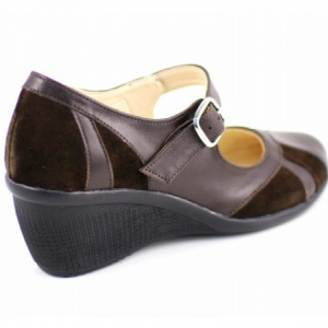 Pantofi dama maro din piele naturala cu platforma cod P40M - Made in Romania - Img 4