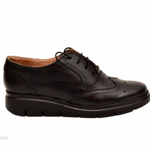 Pantofi dama negri casual-eleganti din piele naturala Oxford Negru