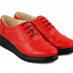 Pantofi dama rosii casual-eleganti din piele naturala 