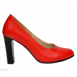 Pantofi dama rosii eleganti din piele naturala cu toc de 9 cm