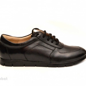 Pantofi dama sport-casual negri din piele naturala cu siret