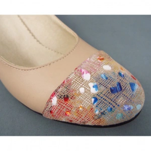Pantofi eleganti dama bej din piele naturala