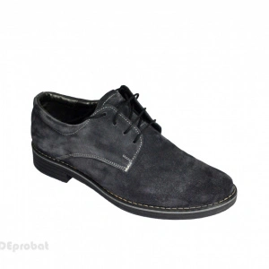 Pantofi gri petrol barbati piele naturala velur casual-offic