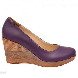 Pantofi mov dama eleganti - casual din piele naturala