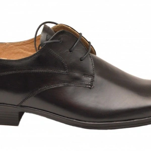 Pantofi negri barbati piele naturala casual-eleganti cu siret
