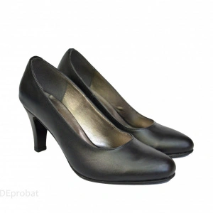 Pantofi negri dama eleganti din piele naturala cod P374