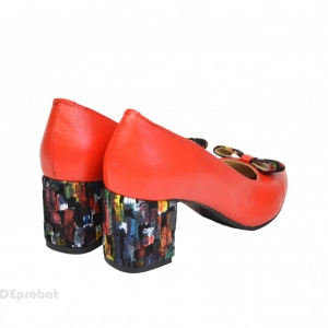 Pantofi rosii dama eleganti din piele naturala 
