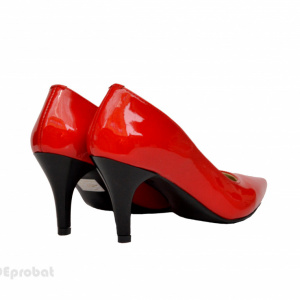 Pantofi stiletto rosii lacuiti dama eleganti din piele naturala