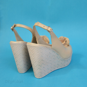 Sandale bej dama din piele naturala platforma 11 cm cod S312BEJ - Img 2