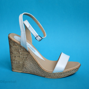 Sandale dama albe cu platforma de 10,5 cm din piele naturala cod S53ALB - Img 2
