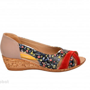 Sandale dama multicolore cu platforma din piele naturala