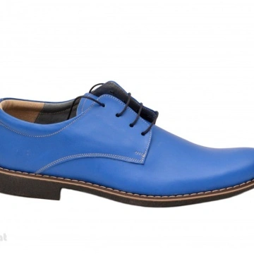 Pantofi albastru electric barbati piele naturala casual-office 
