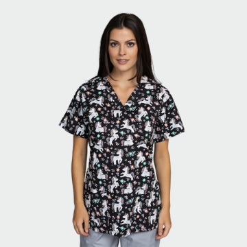Bluza medicala - Flower Unicorn