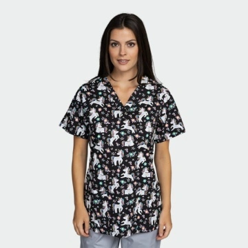 Bluza medicala - Flower Unicorn