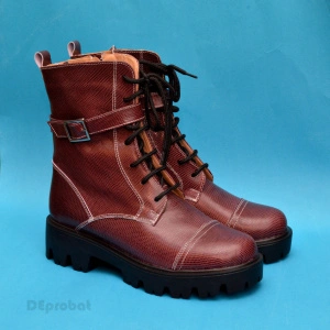 Bocanci bordo dama piele naturala sport-casual cod BOC24BORDO
