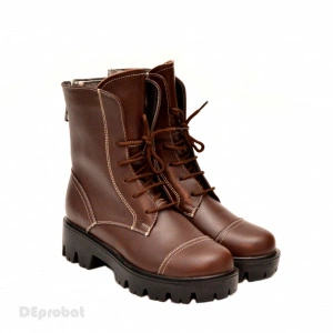 Bocanci maro dama piele naturala sport-casual cod BOC14M - Made in Romania