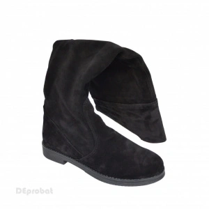 Cizme dama negre velur din piele natural