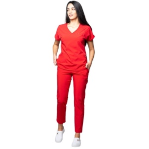 Costum medical Ambra dama - rosu