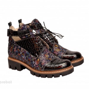 Ghete de vara multicolore dama din piele naturala cod G49