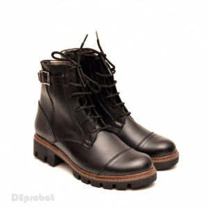 Ghete negre dama casual-elegante din piele naturala cod G39