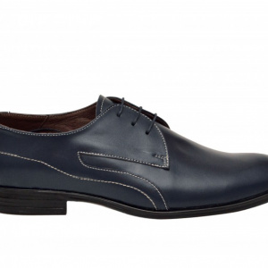 Pantofi barbatesti bleumarin lucrati manual piele naturala cod P154BL - Editie de LUX - Img 2