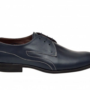 Pantofi barbatesti bleumarin lucrati manual piele naturala
