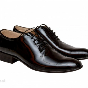 Pantofi barbatesti negri lacuiti din piele naturala casual-eleganti cod P65NL - Editie de LUX