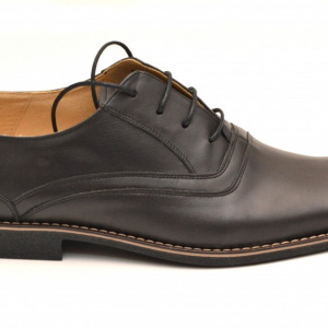 Pantofi barbati piele naturala bleumarin inchis casual-eleganti cu siret