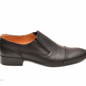 Pantofi barbati piele naturala negri casual-eleganti