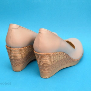 Pantofi bej dama eleganti - casual din piele naturala