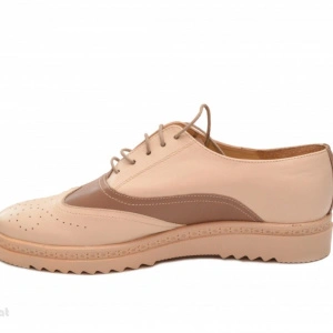 Pantofi dama bej casual-eleganti din piele naturala