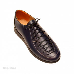 Pantofi dama bleumarin casual-eleganti din piele naturala