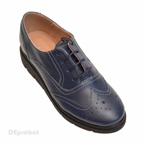 Pantofi dama bleumarin casual-eleganti din piele naturala Oxford Black