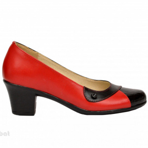 Pantofi dama cu toc aplicat din piele naturala cod P353 - Img 2