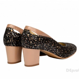 Pantofi dama eleganti cu toc imbracat in piele naturala