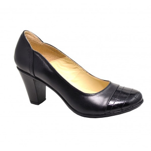 Pantofi dama eleganti negri din piele naturala