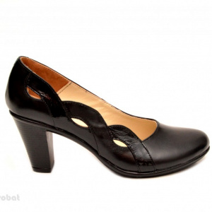 Pantofi dama eleganti negri din piele naturala