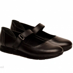 Pantofi dama negri cu bareta din piele naturala cod P180N
