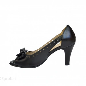 Pantofi dama negri eleganti din piele naturala