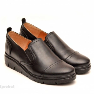 Pantofi dama negri sport-casual din piele naturala cu elastic cod P106