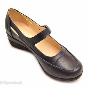 Pantofi dama piele naturala bleumarin cu platforma