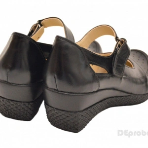 Pantofi dama piele naturala negri cu platforma