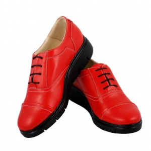 Pantofi dama rosii casual-eleganti din piele naturala 