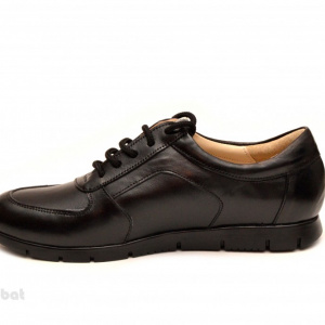 Pantofi dama sport-casual negri din piele naturala cu siret