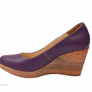 Pantofi mov dama eleganti - casual din piele naturala