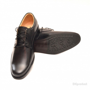 Pantofi negri barbati piele naturala casual-eleganti cu siret