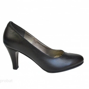 Pantofi negri dama eleganti din piele naturala